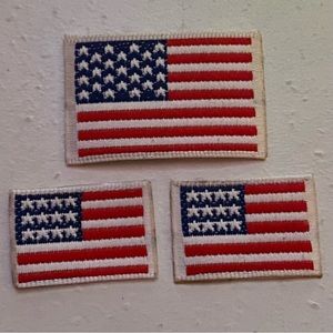 3 iron on patches american flag usa 4th of july embroidered